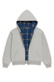 CHECKED REVERSIBLE ZIP-UP HOODIE