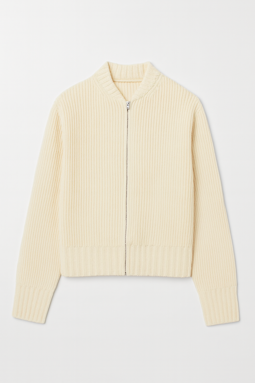 ESSENTIAL ZIP-UP KNIT CARDIGAN