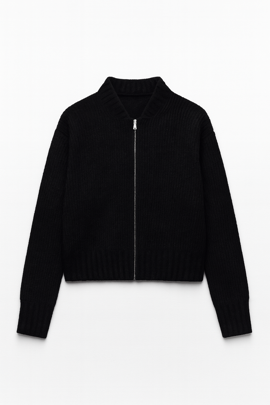 ESSENTIAL ZIP-UP KNIT CARDIGAN