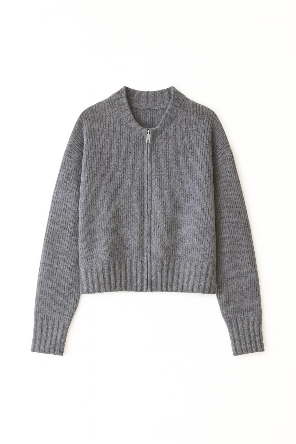 ESSENTIAL ZIP-UP KNIT CARDIGAN