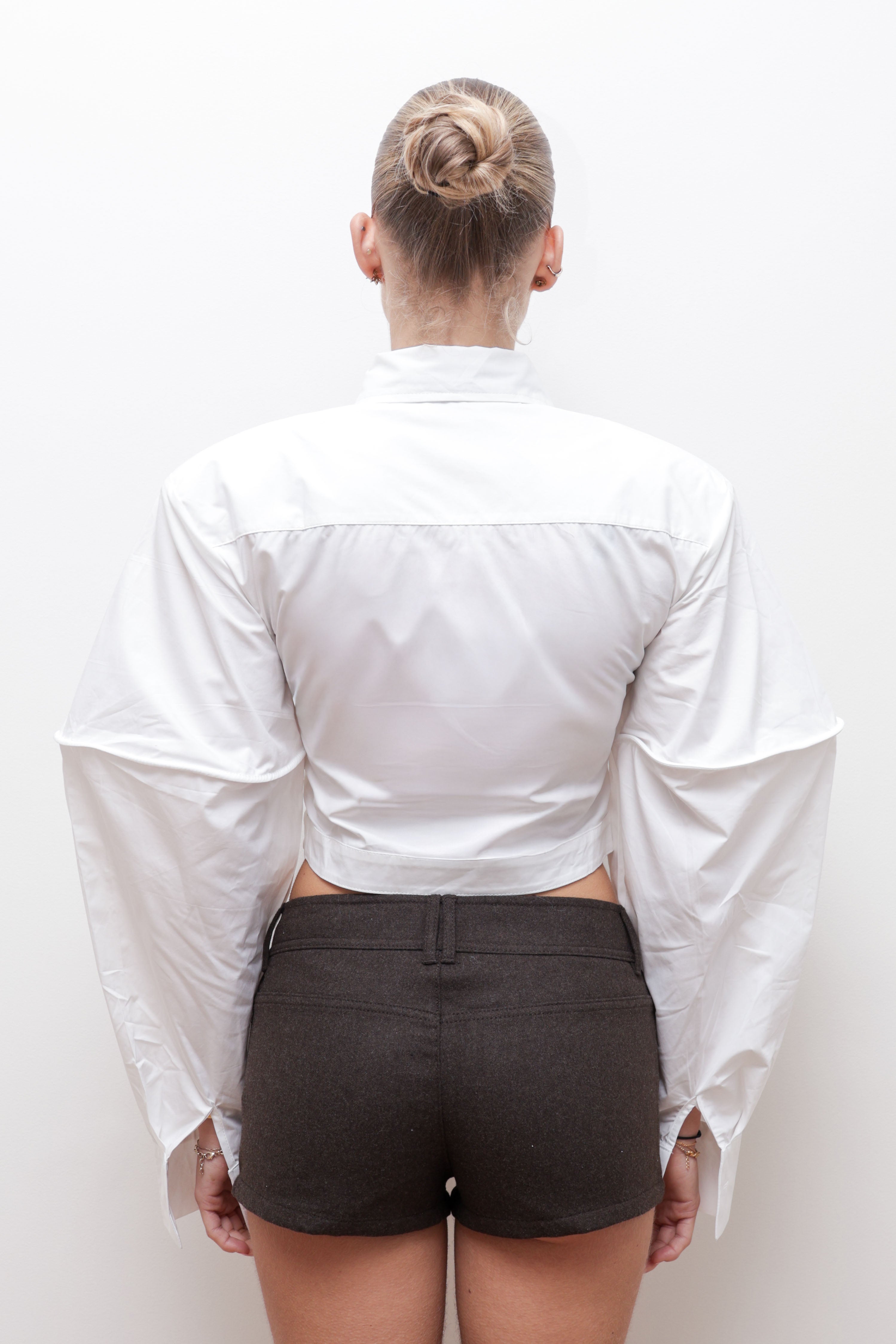 COTTON POPLIN SHIRT WITH TIE DETAIL