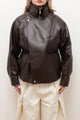 OVERSIZED LEATHER JACKET WITH ADJUSTABLE WAIST