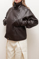 OVERSIZED LEATHER JACKET WITH ADJUSTABLE WAIST