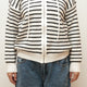STRIPED KNIT ZIP HOODIE