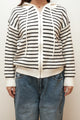STRIPED KNIT ZIP HOODIE