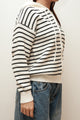 STRIPED KNIT ZIP HOODIE